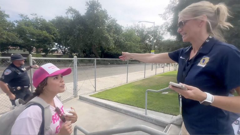 CFC Outreach Director Sophia Lorey speaking with CIF Director Bobbi Madsen